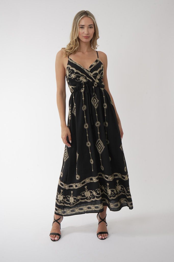 Black boho dress me tirantes