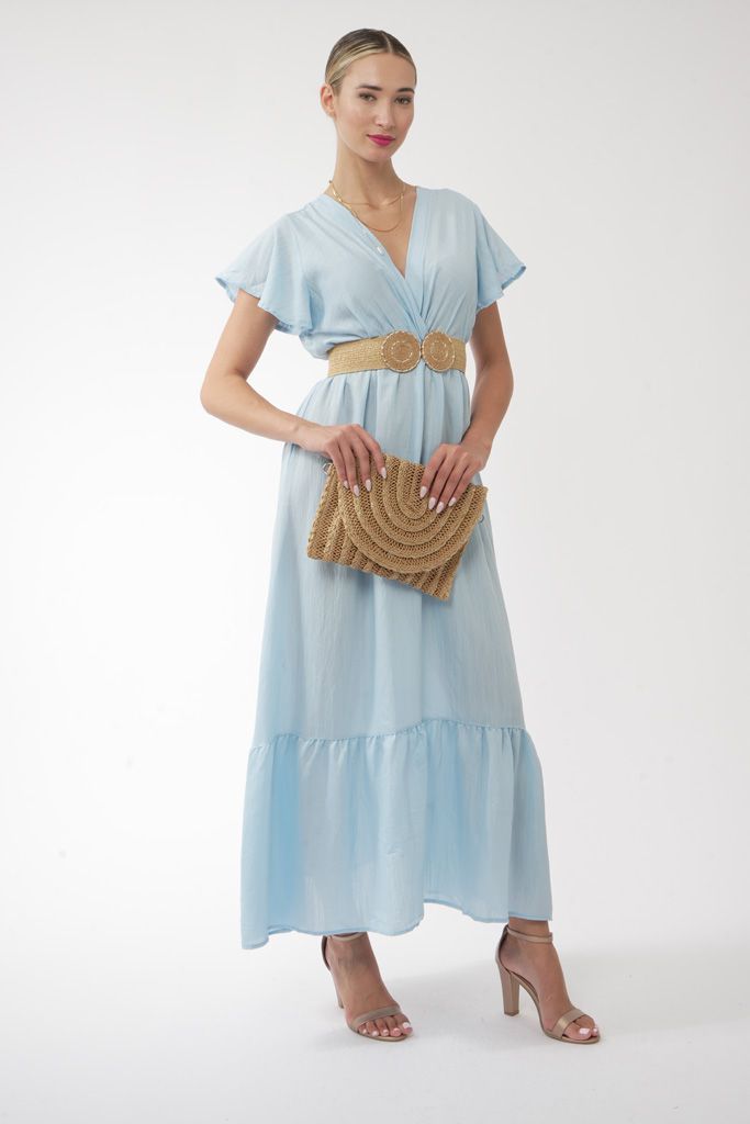 Natural straw circles elastic belt