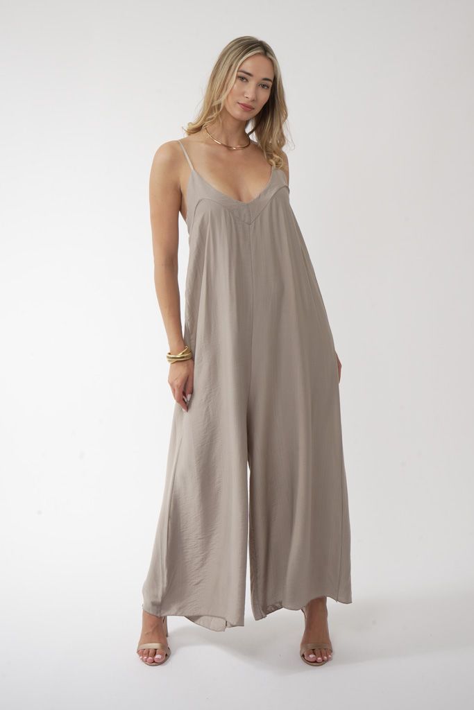 Taupe loose jumpsuit