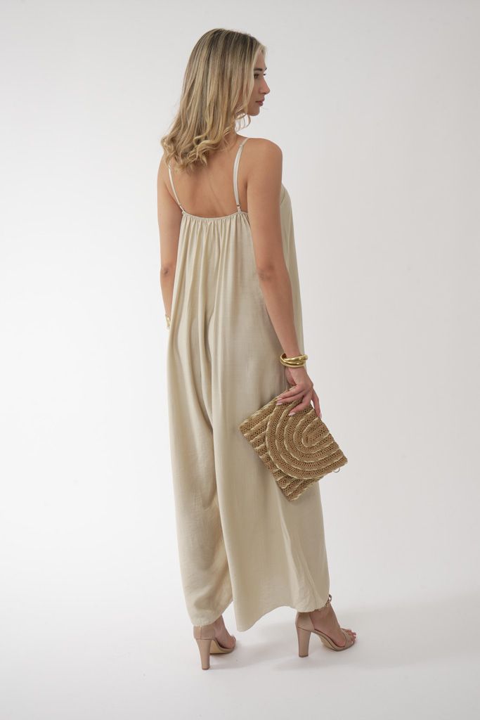 Beige loose jumpsuit