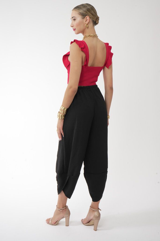 Black ballon cropped trouser