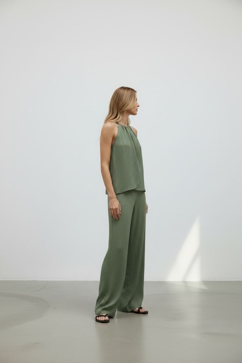sage green, halter,set