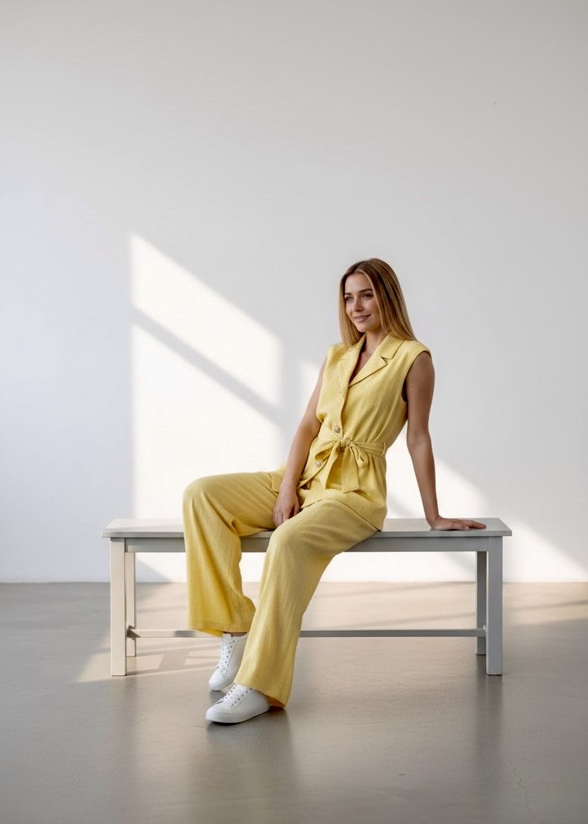 Sienna, Yellow ,Vest ,Trousers, Set