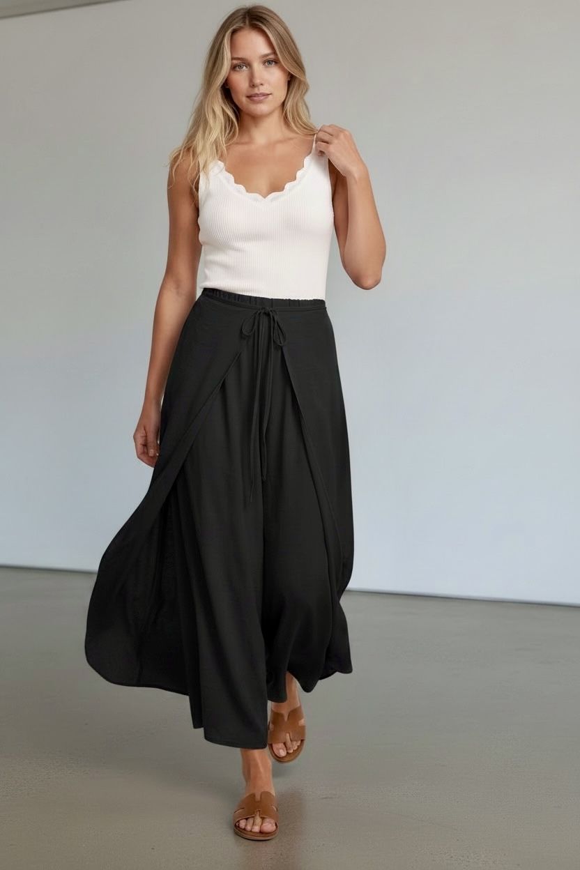 Amma ,Black ,Boho ,Split ,Trousers