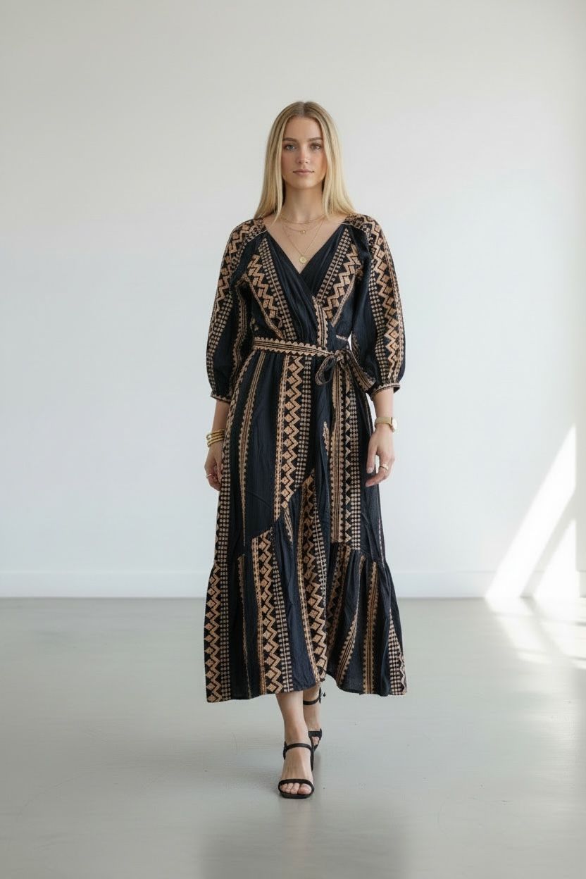 Aztec, Muse, Cotton, Maxi, Dress